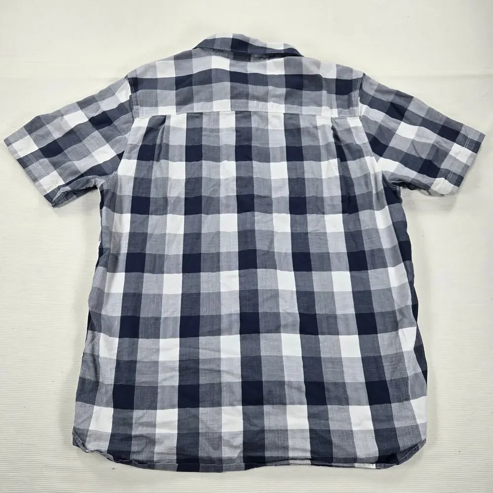 The North Face Shadow Cosmic Blue Gingham Plaid Button Up Shirt Men's Size Large